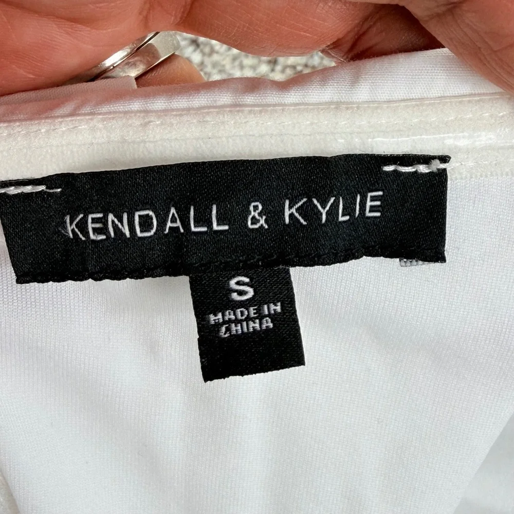 Kendall & Kylie Bustier Corset Top Small White Strapless Structured Zip Crop Top - Picture 3 of 9